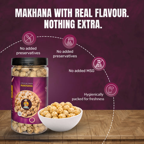 Cream & Onion Flavoured - Roasted Makhana - 90gm.
