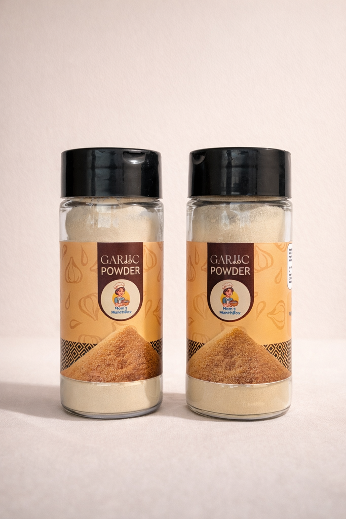 Garlic Powder – Premium Flavour Booster | Ready to Use | 100% Pure | By Mom's MunchBox | Pack of 2 (60 gm. each)