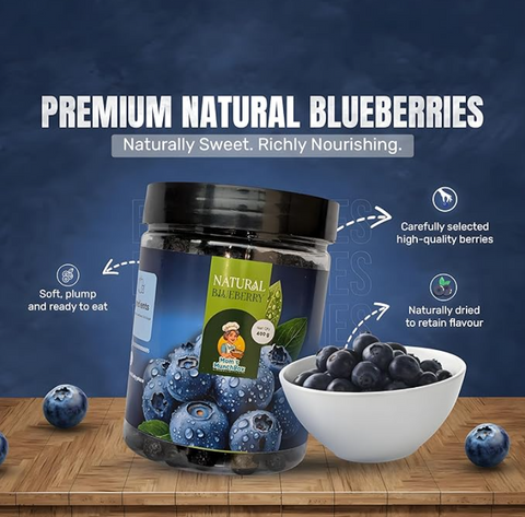 Dried Californian Blueberries - By Mom's MunchBox | 230 gm.